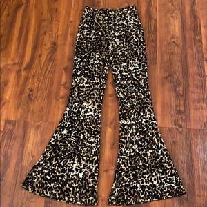 Cheetah Velvet Flare Pants